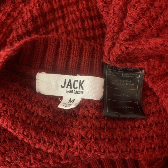 Jack by BB Dakota /Deep Red Crochet Hi Low Sweater - Picture 7 of 8